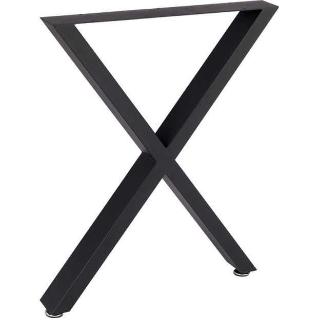 X-shaped Table Bench Desk Legs Retro Industrial Design Fully Welded - Black Image 5