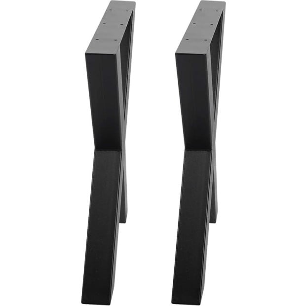 X-shaped Table Bench Desk Legs Retro Industrial Design Fully Welded - Black Image 6