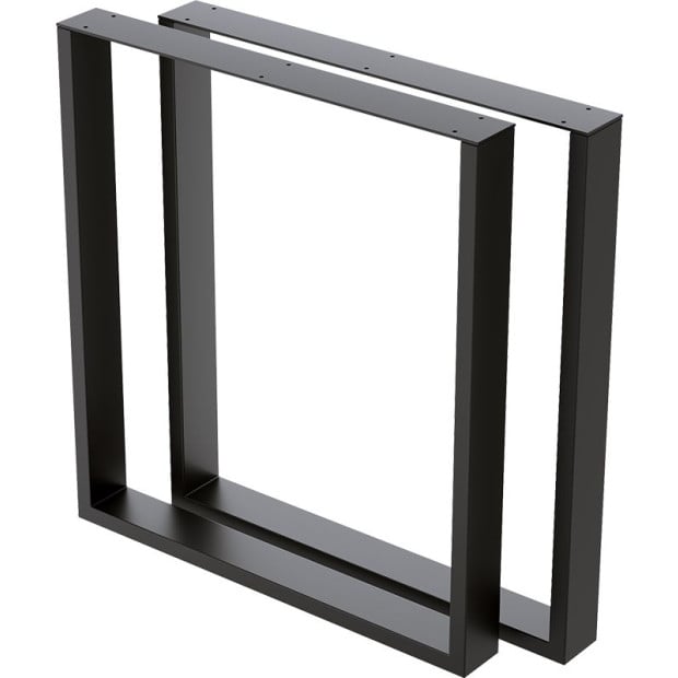 Square-shaped Table Bench Desk Legs Retro Industrial Design Fully Welded - Black Image 4