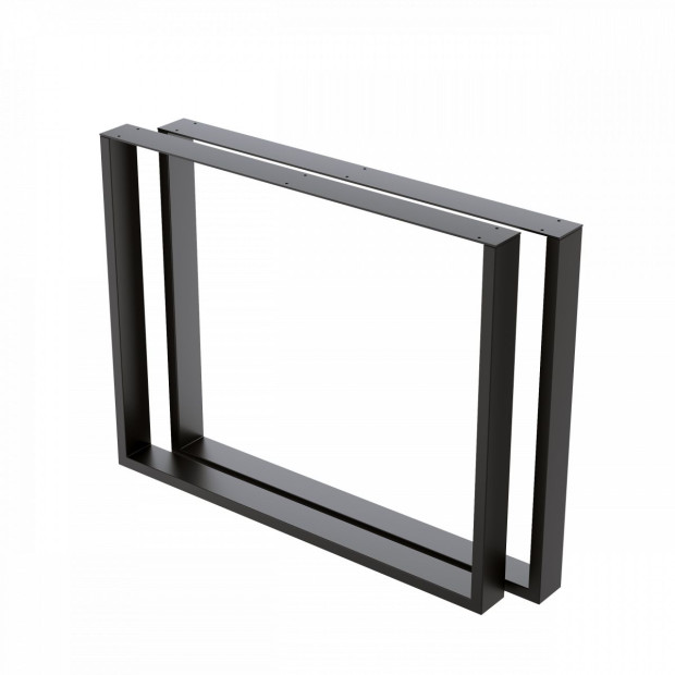 Rectangular-shaped Table Bench Desk Legs Retro Industrial Design Fully Welded - Black Image 4