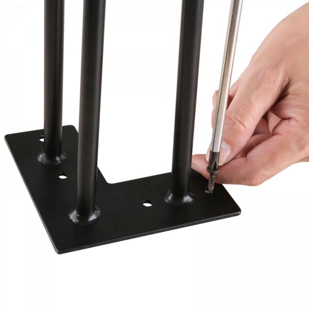 Set Of 4 Industrial 3-rod Retro Hairpin Table Legs 12mm Steel Bench Desk - 11cm Black Image 3