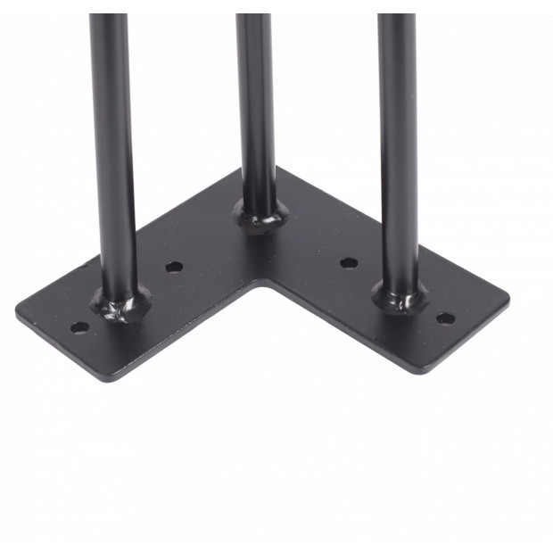 Set Of 4 Industrial 3-rod Retro Hairpin Table Legs 12mm Steel Bench Desk - 11cm Black Image 5