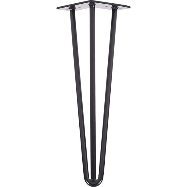 Set Of 4 Industrial 3-rod Retro Hairpin Table Legs 12mm Steel Bench Desk - 41cm Black Image 6