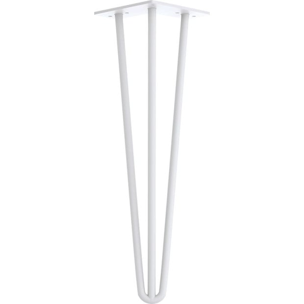 Set Of 4 Industrial 3-rod Retro Hairpin Table Legs 12mm Steel Bench Desk - 41cm White Image 6