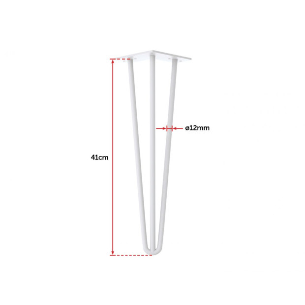 Set Of 4 Industrial 3-rod Retro Hairpin Table Legs 12mm Steel Bench Desk - 41cm White Image 7
