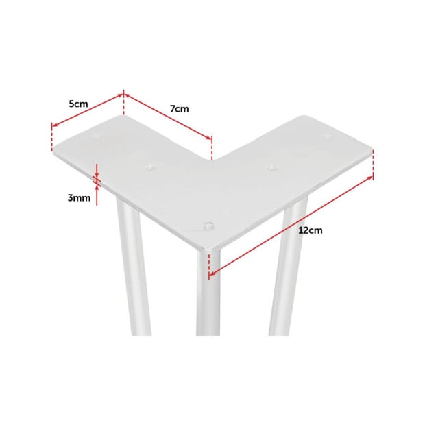 Set Of 4 Industrial 3-rod Retro Hairpin Table Legs 12mm Steel Bench Desk - 41cm White Image 8