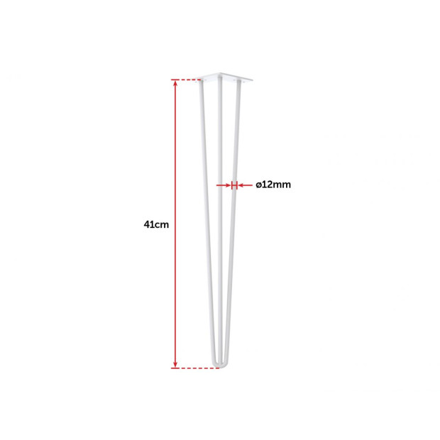 Set Of 4 Industrial 3-rod Retro Hairpin Table Legs 12mm Steel Bench Desk - 71cm White Image 7