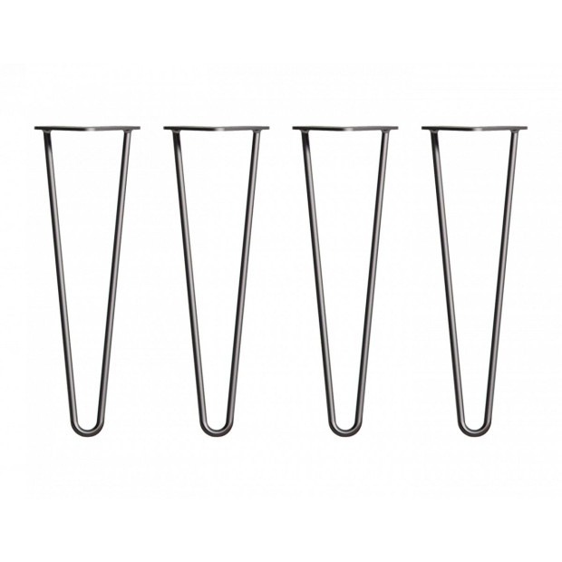 Set Of 4 Industrial Retro Hairpin Table Legs 12mm Steel Bench Desk - 41cm Black Image 5