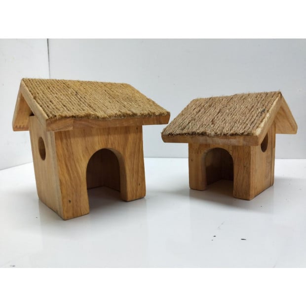 2 Wooden Cottages with beautiful textured roofs