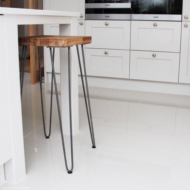 Set Of 4 Industrial Retro Hairpin Table Legs 12mm Steel Bench Desk - 71cm Black Image 2