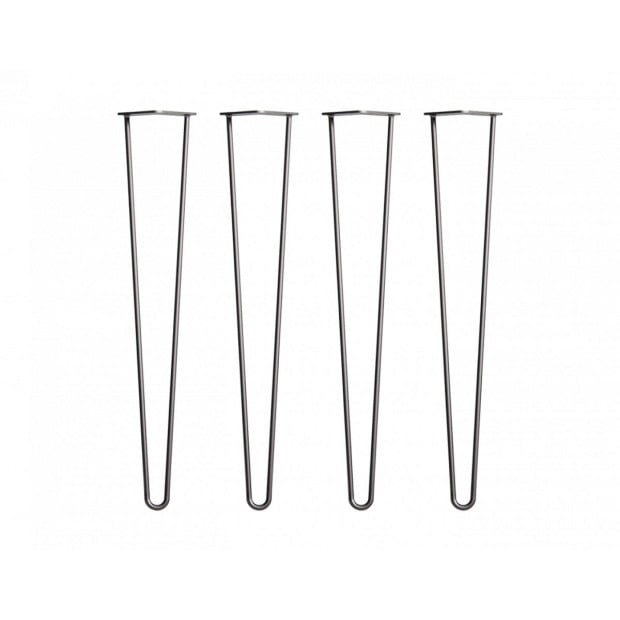 Set Of 4 Industrial Retro Hairpin Table Legs 12mm Steel Bench Desk - 71cm Black Image 5