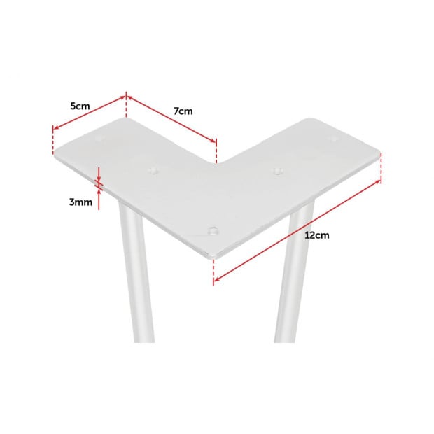 Set Of 4 Industrial Retro Hairpin Table Legs 12mm Steel Bench Desk - 11cm White Image 8