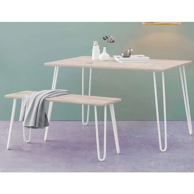 Set Of 4 Industrial Retro Hairpin Table Legs 12mm Steel Bench Desk - 41cm White Image 2