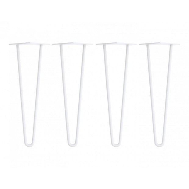 Set Of 4 Industrial Retro Hairpin Table Legs 12mm Steel Bench Desk - 41cm White Image 5