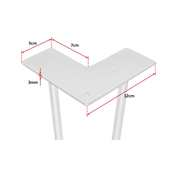 Set Of 4 Industrial Retro Hairpin Table Legs 12mm Steel Bench Desk - 41cm White Image 8