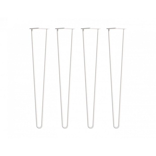 Set Of 4 Industrial Retro Hairpin Table Legs 12mm Steel Bench Desk - 71cm White Image 5