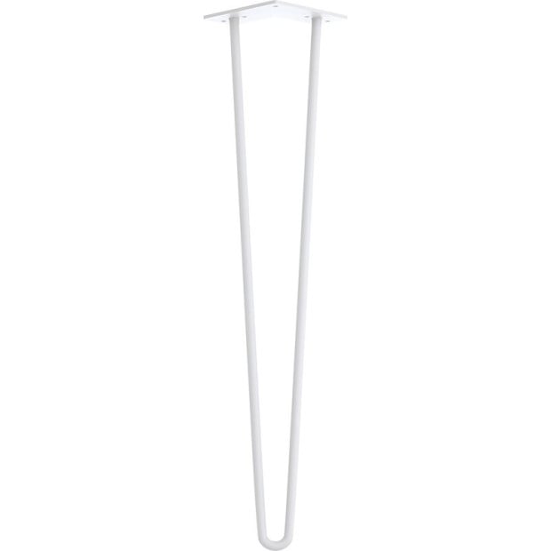 Set Of 4 Industrial Retro Hairpin Table Legs 12mm Steel Bench Desk - 71cm White Image 6