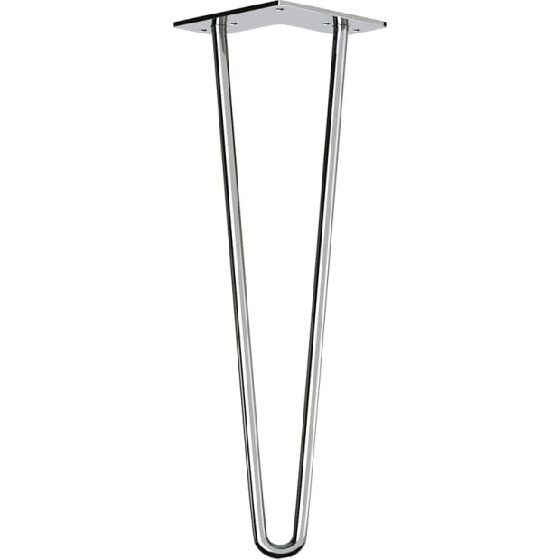 Set Of 4 Chrome Retro Hairpin Table Legs 12mm Steel Bench Desk - 41cm Image 6