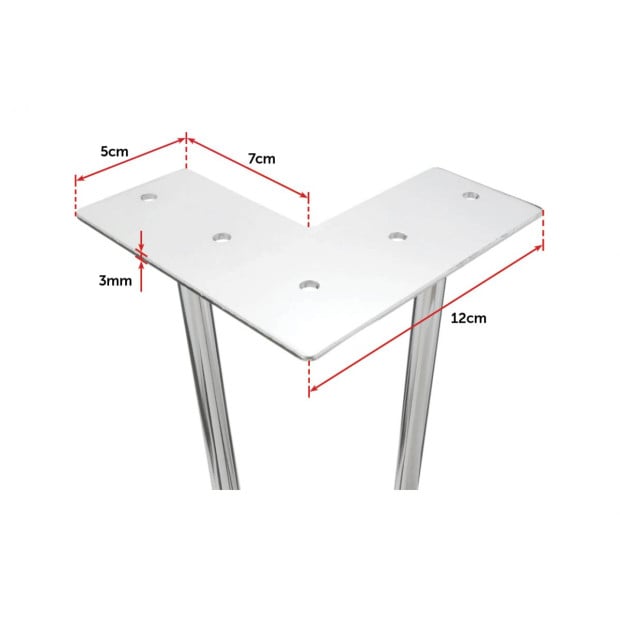 Set Of 4 Chrome Retro Hairpin Table Legs 12mm Steel Bench Desk - 41cm Image 8