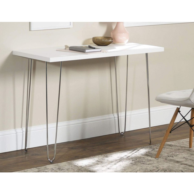 Set Of 4 Chrome Retro Hairpin Table Legs 12mm Steel Bench Desk - 71cm Image 2