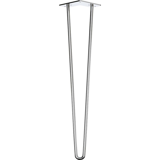 Set Of 4 Chrome Retro Hairpin Table Legs 12mm Steel Bench Desk - 71cm Image 6
