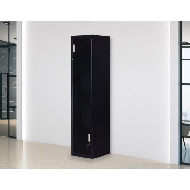 Black Two-door L-shaped Office Gym Shed Storage Lockers Standard Lock with 2 Keys