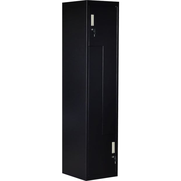 Black Two-door L-shaped Office Gym Shed Storage Lockers Standard Lock with 2 Keys Image 6