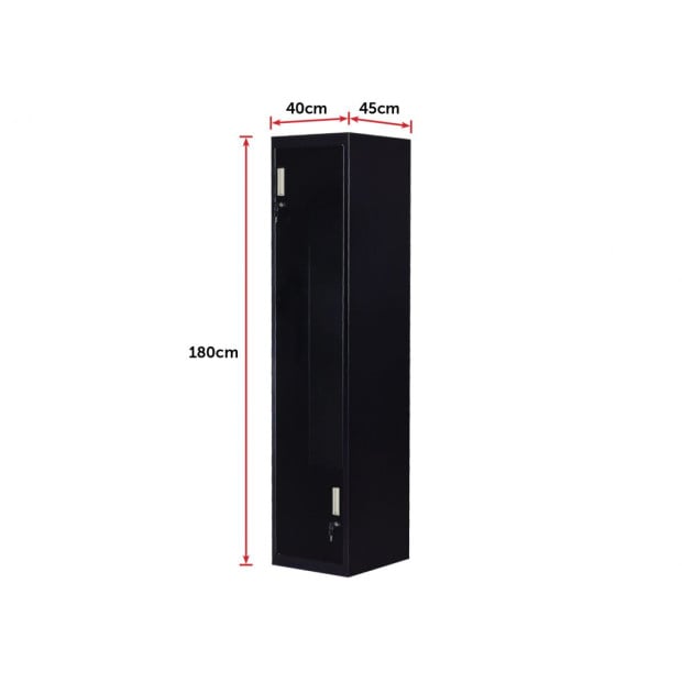 Black Two-door L-shaped Office Gym Shed Storage Lockers Standard Lock with 2 Keys Image 9