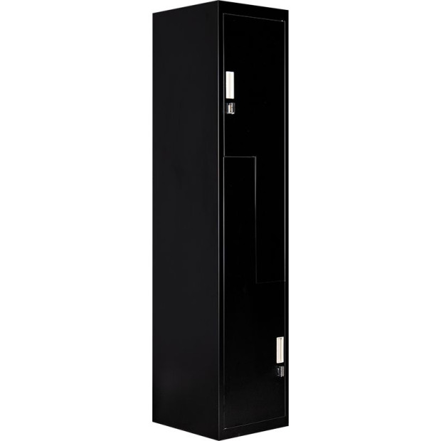 Black Two-door L-shaped Office Gym Shed Storage Lockers Padlock Operated Image 6