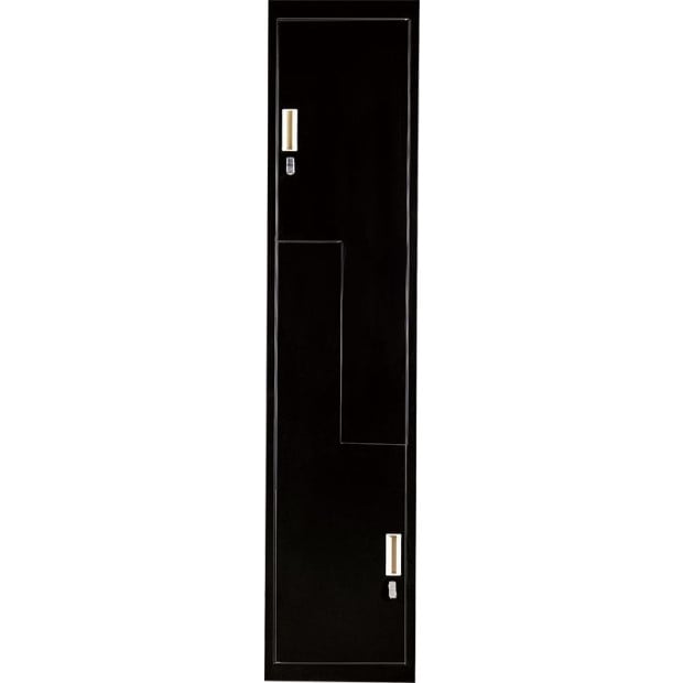 Black Two-door L-shaped Office Gym Shed Storage Lockers Padlock Operated Image 7