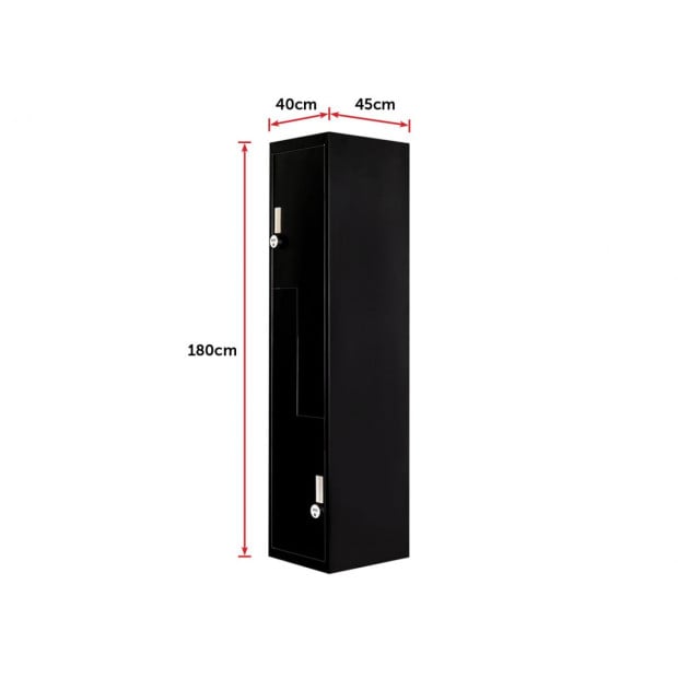 Black Two-door L-shaped Storage Lockers w/4 digit combination Lock Image 9