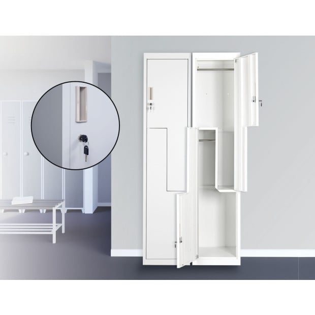 Grey Two-door L-shaped Office Gym Shed Storage Lockers Standard Image 2