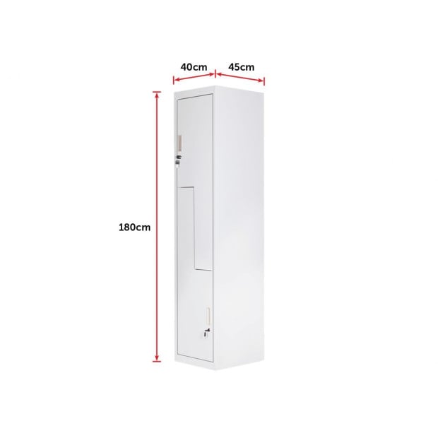 Grey Two-door L-shaped Office Gym Shed Storage Lockers Standard Image 9
