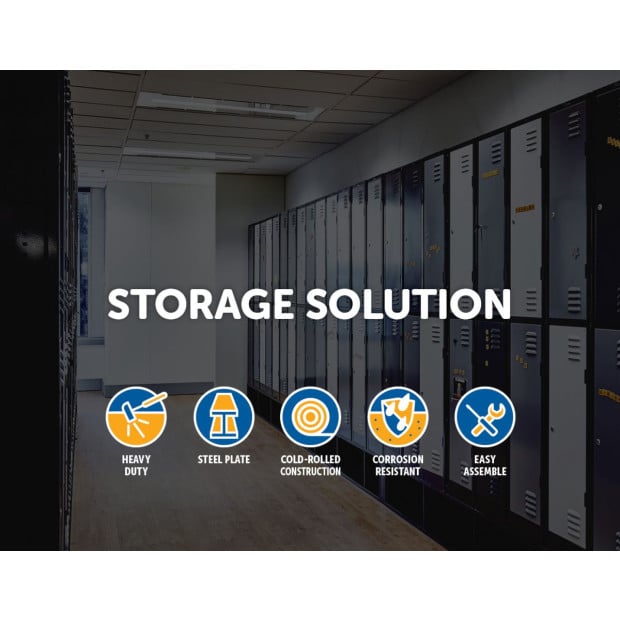 Grey Two-door L-shaped Storage Lockers/w Padlock Image 3