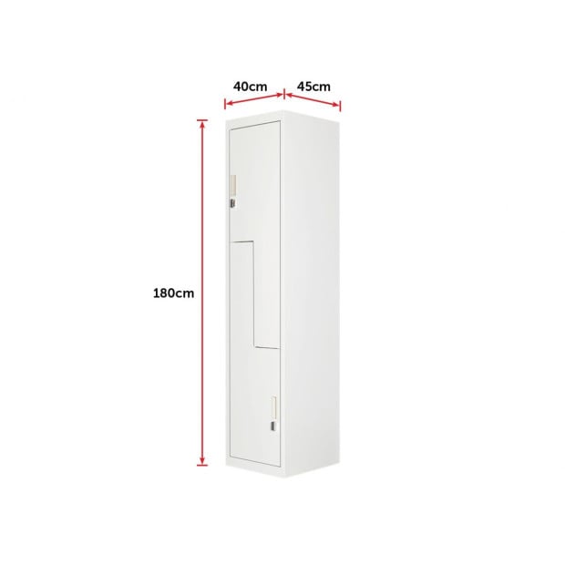 Grey Two-door L-shaped Storage Lockers/w Padlock Image 9