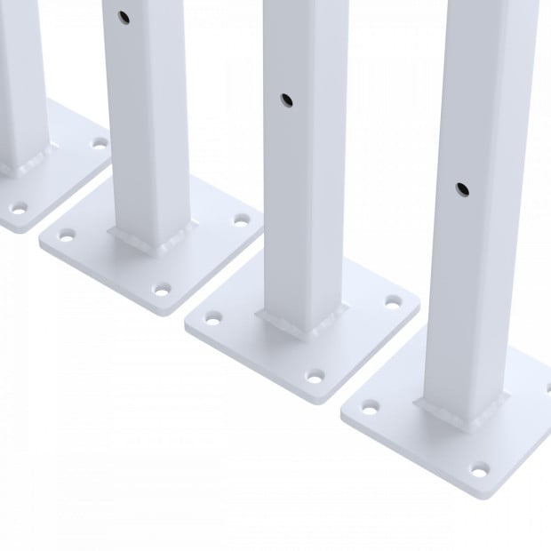 20cm Floating Shelf Brackets Industrial Metal Shelving Supports 4-pack - White Image 3