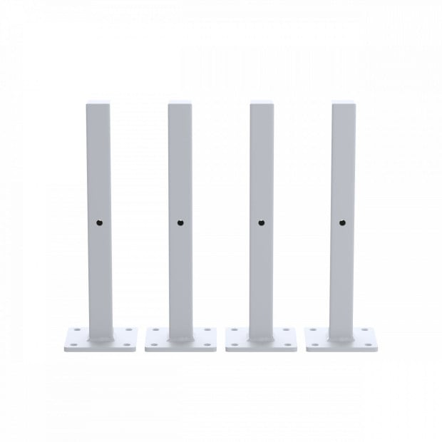 20cm Floating Shelf Brackets Industrial Metal Shelving Supports 4-pack - White Image 5