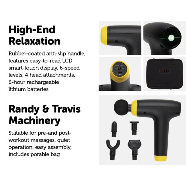 Massage Gun 4 Heads Massager Vibration Muscle Percussion Therapy Tissue Image 3