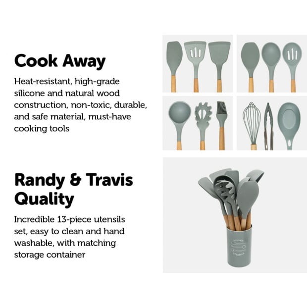 11x Kitchen Utensils For Cooking Baking Silicone Set Image 3