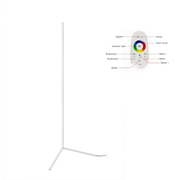 Modern - Colour Rgb - Minimalist Led Corner Floor Lamp - White - Mood Lighting Image 6