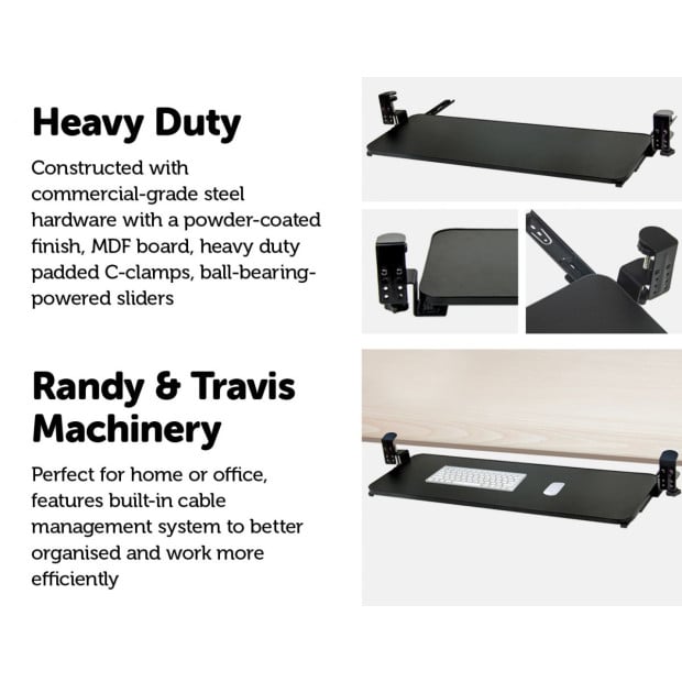 Clamp On Keyboard Tray 80cm W X 29cm D Extra Large Image 4