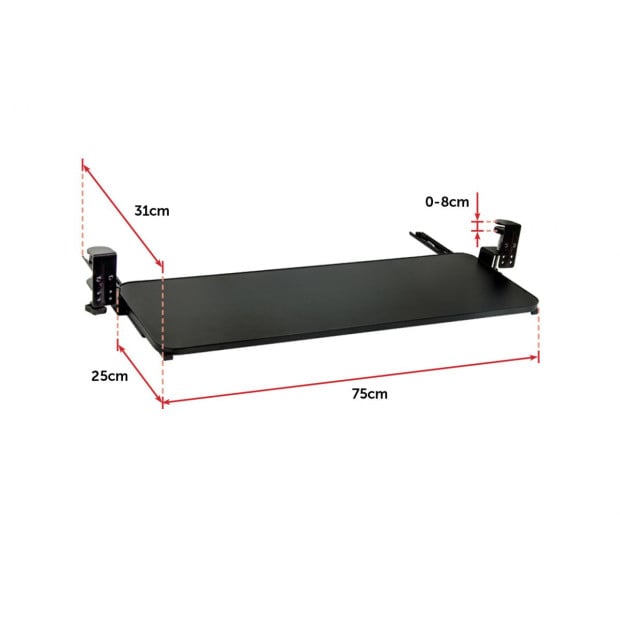 Clamp On Keyboard Tray 80cm W X 29cm D Extra Large Image 8
