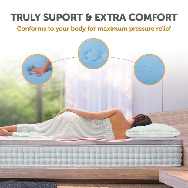 King Memory Foam Mattress Topper Cooling Gel Infused Image 3