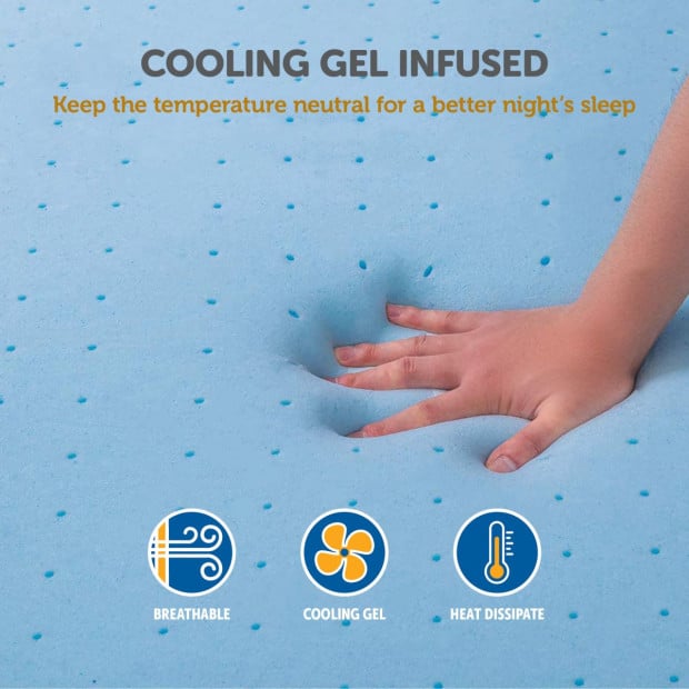 King Memory Foam Mattress Topper Cooling Gel Infused Image 4