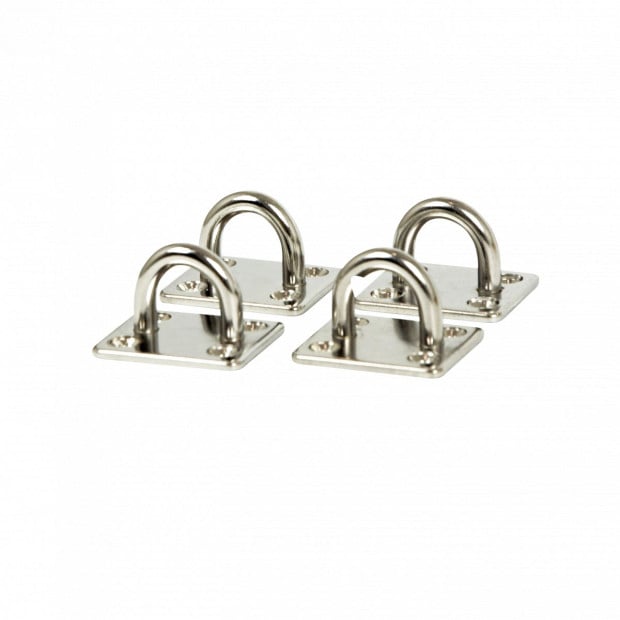4x M6 304 Stainless Steel Oblong Pad Eye Plate Hardware Staple Hook Image 4