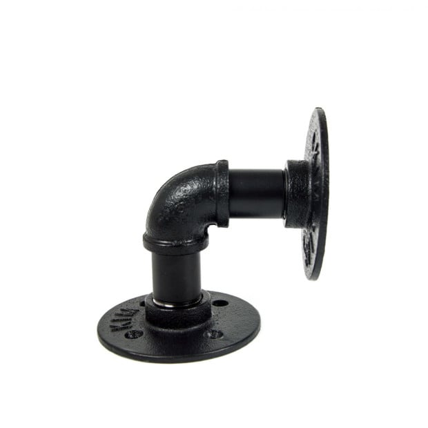 Black Iron Pipe Bracket Wall Mounted Floating Shelf - Set Of 2 Image 5