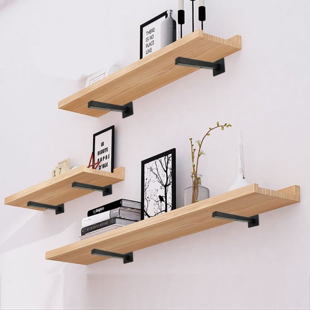 20cm Floating Shelf Brackets Metal Shelving Supports 4-pack Image 3