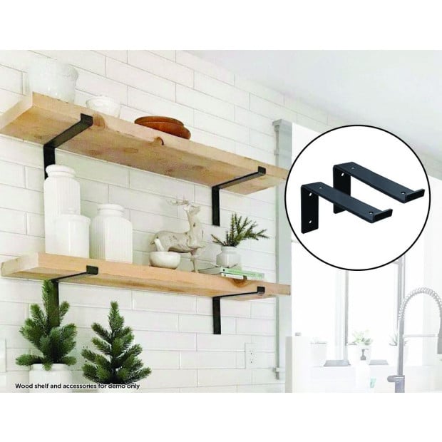 Floating Wall Shelf Brackets Heavy Duty Rustic 4 Pack