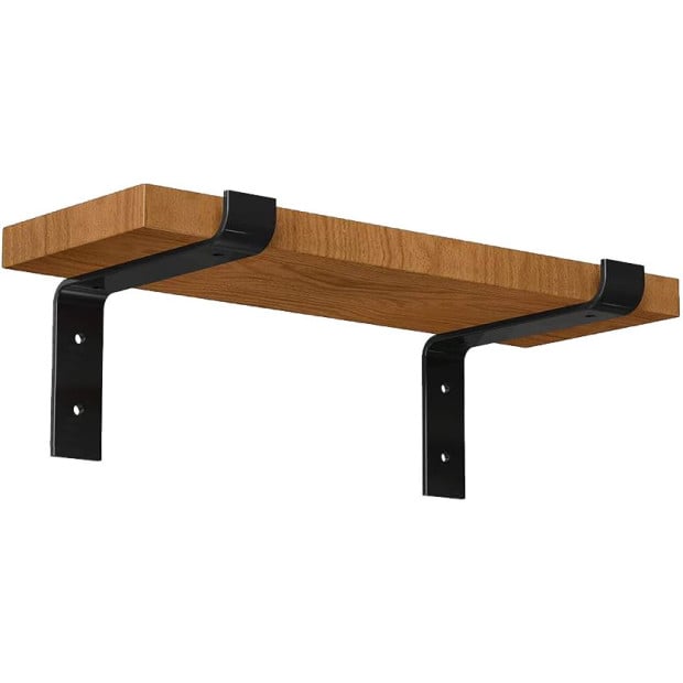 Floating Wall Shelf Brackets Heavy Duty Rustic 4-pack Image 2