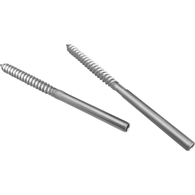 Stainless Steel Balustrade Rope 3.2mm Swage 2 X Lag Screw Term 10 Pk Image 4